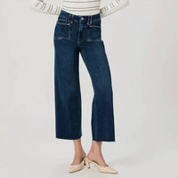 Paige - Anessa Raw Hem Wide Leg Jeans