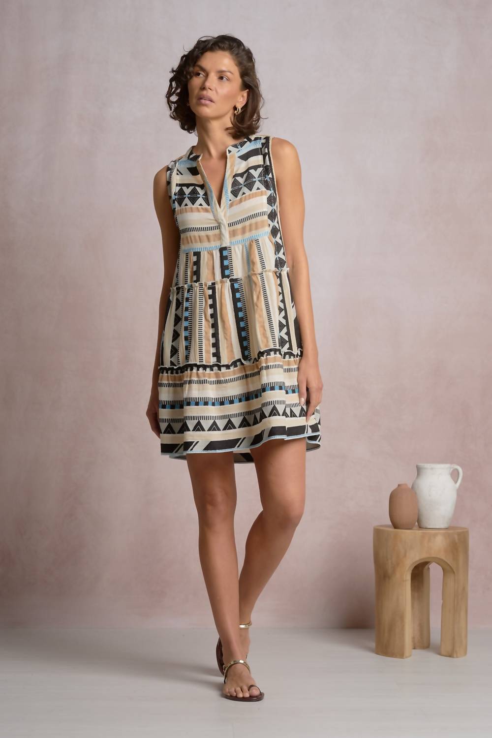 Elan - Aztec A-Line Mini Dress