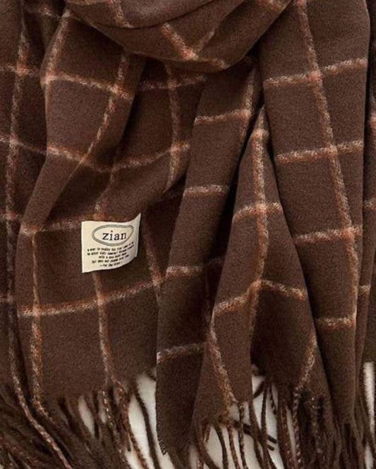 Ninexis - Women's Plaid Cashmere Feel Scarf