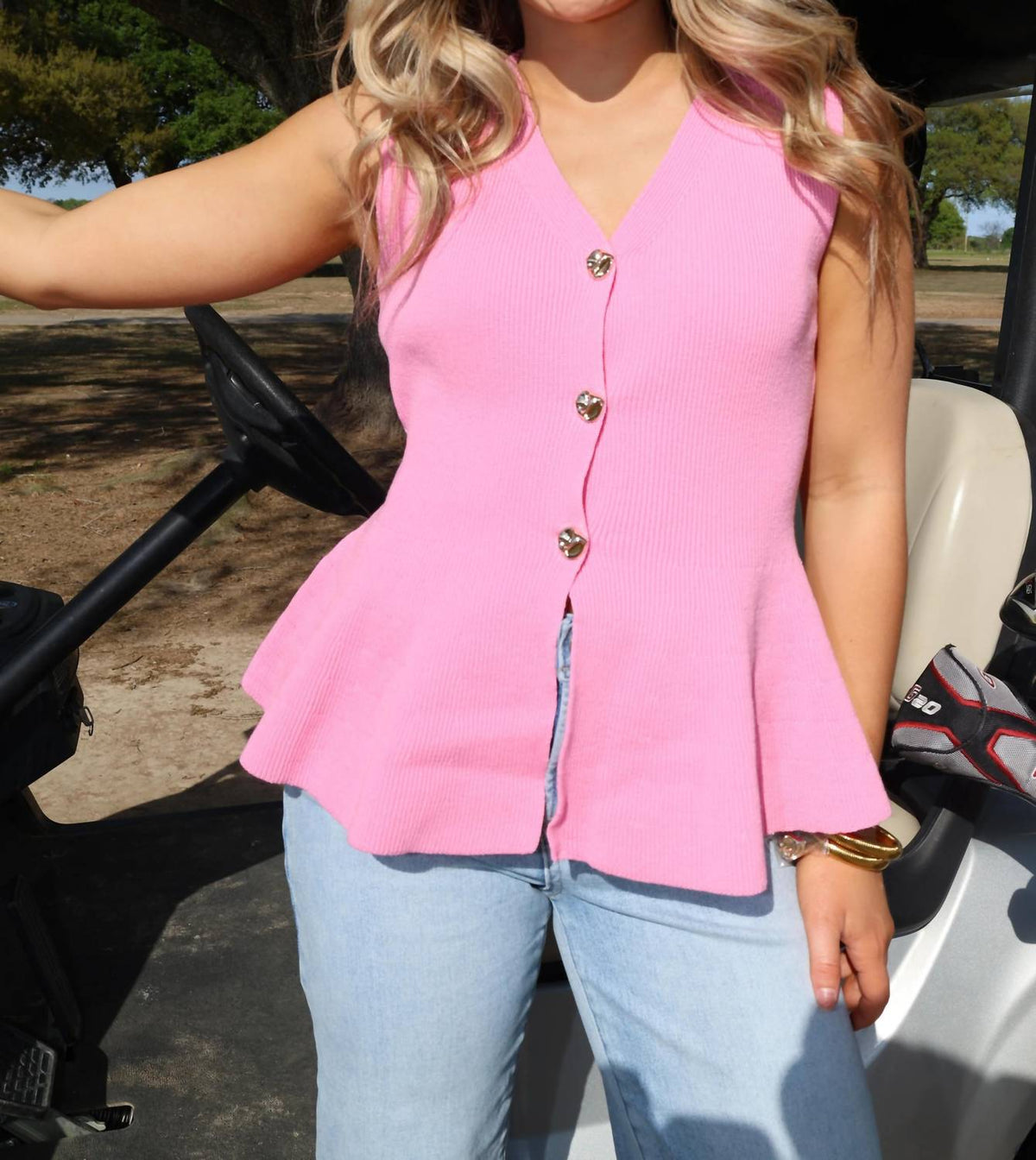 Glam - Peplum Sleeveless Top