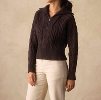 The Normal Brand Lola Everyday Quarter Zip Sweater in brown - women's sweater