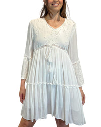 Paani - Solid Mini Dress With Sequence