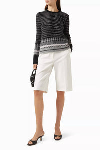 Saint Art Nordic Sweater in black multi - women's sweater - alternate view