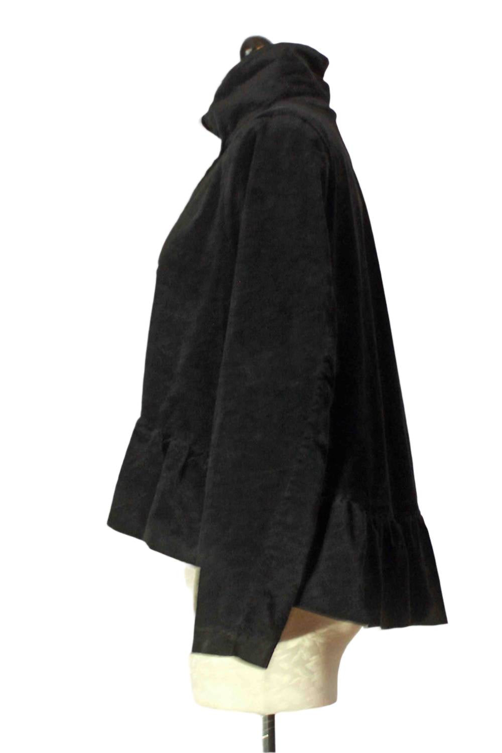 Baci - Women's Hi Lo Peplum Asymmetrical Velvet Jacket