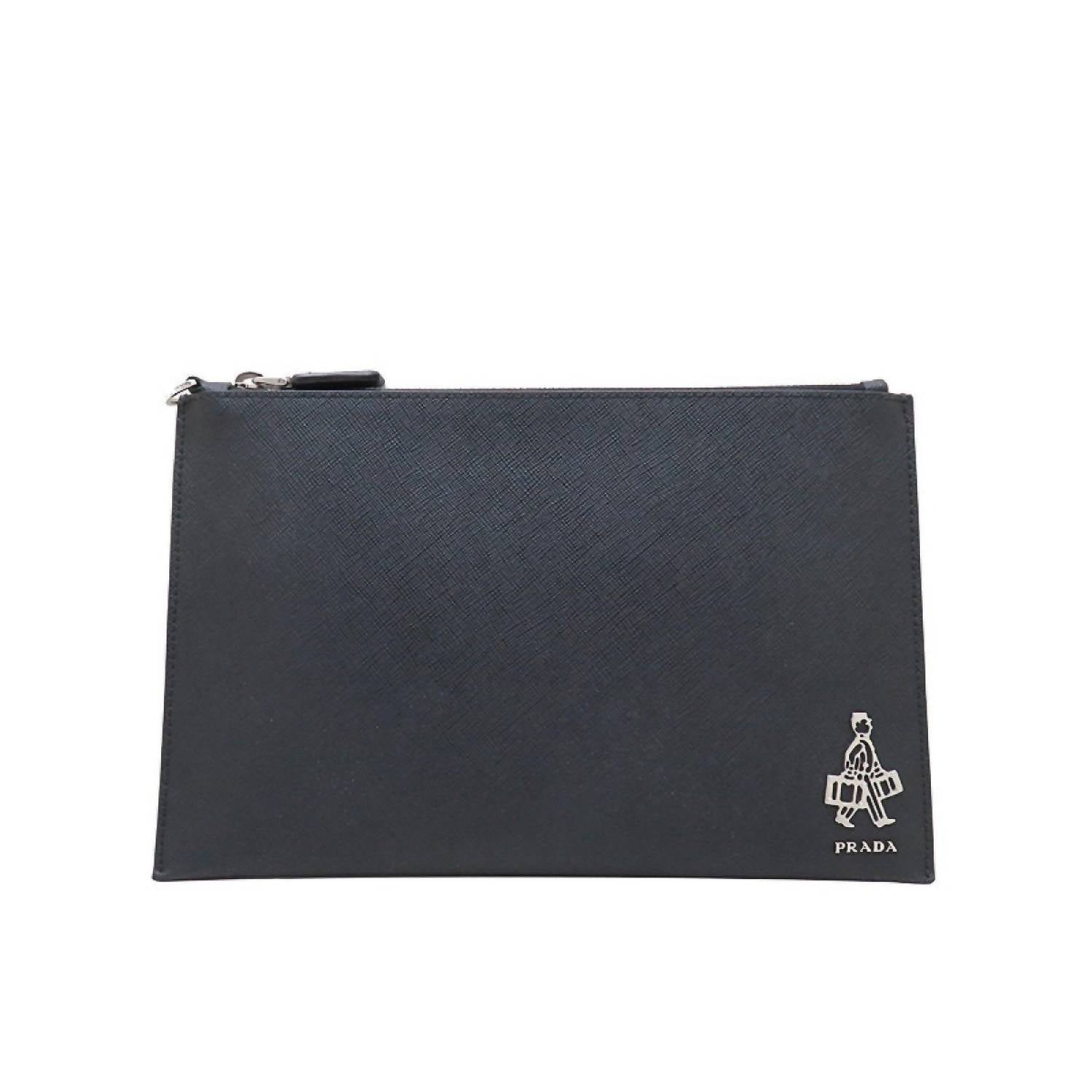 Prada - Women's Saffiano Voyage Leather Clutch Document Holder