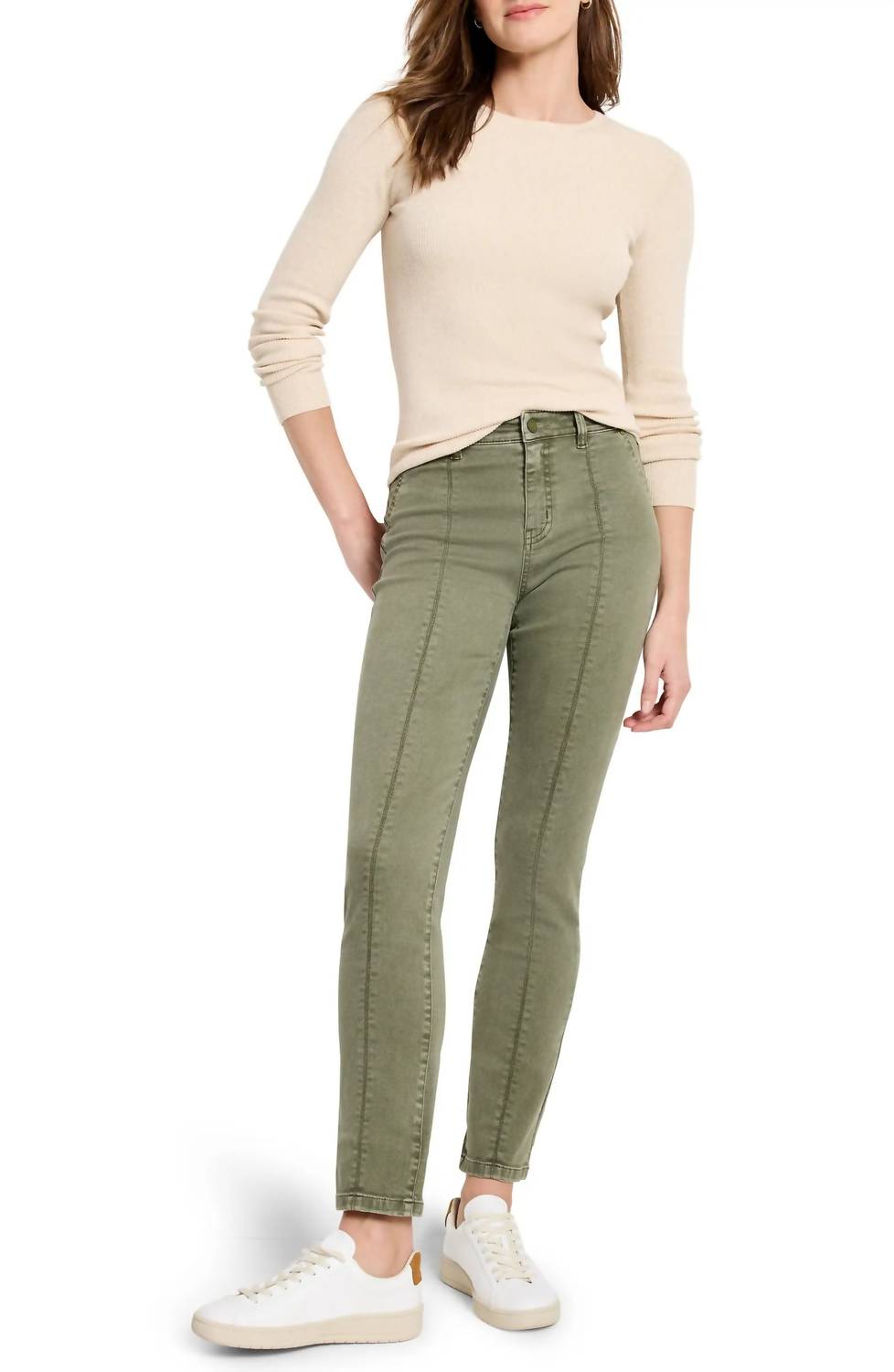 Nic + Zoe Daytrip Straight Carpenter Jeans in olivewood - women's jeans - view 4
