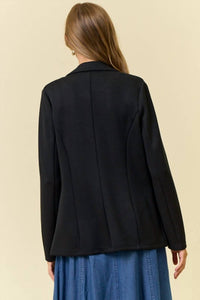 Doe And Rae - Brushed Modal Flap Pocket Long Sleeve Blazer