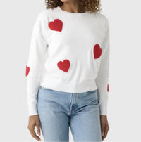 J. Society All Over Hearts Sweatshirt in white - women's top