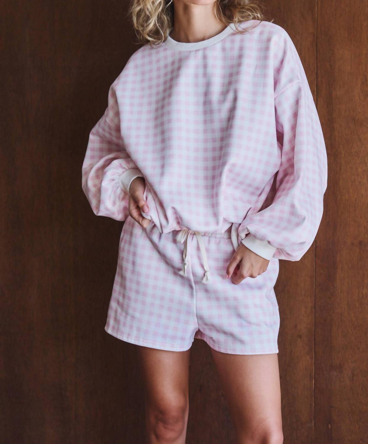 Urban Daizy - Gingham Fuzzy Shorts