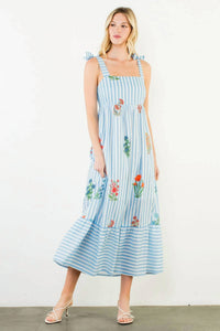 Thml - Elisa Striped Floral Maxi Dress