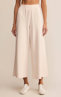 Z Supply Scout Luxe Rib Wide Leg Pants in warm white - women's pants