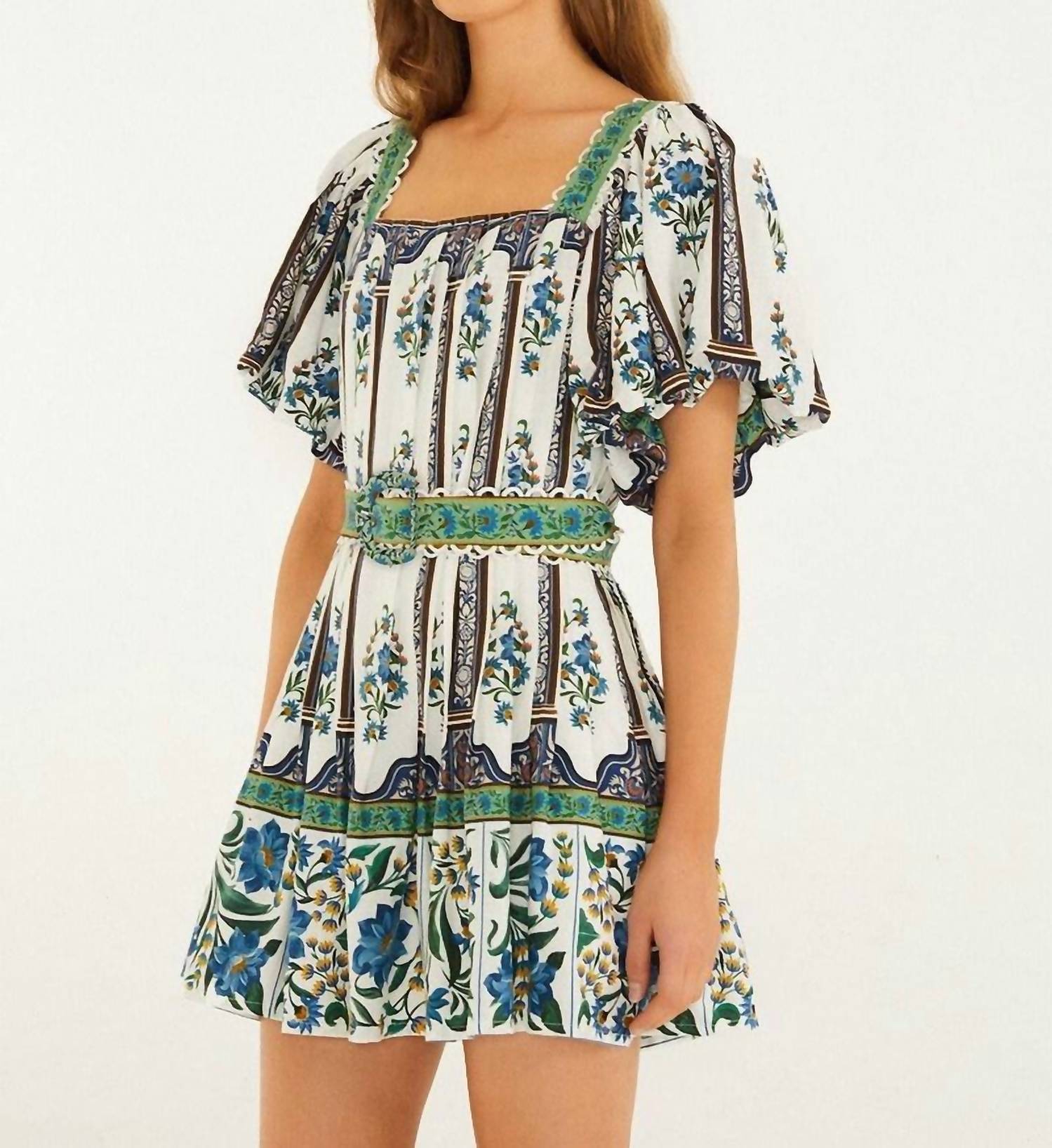 Farm Rio - Manoela Short Sleeve Belt Mini Dress