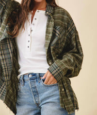 Aemi + Co - Mixed Plaid Flannel Shirt