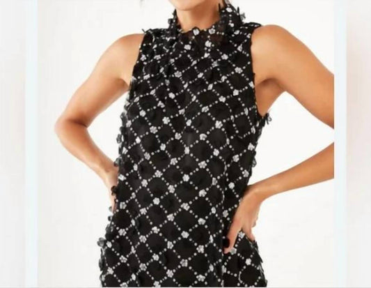 Abbey Glass - Rory Sequin Lattice Lace Top