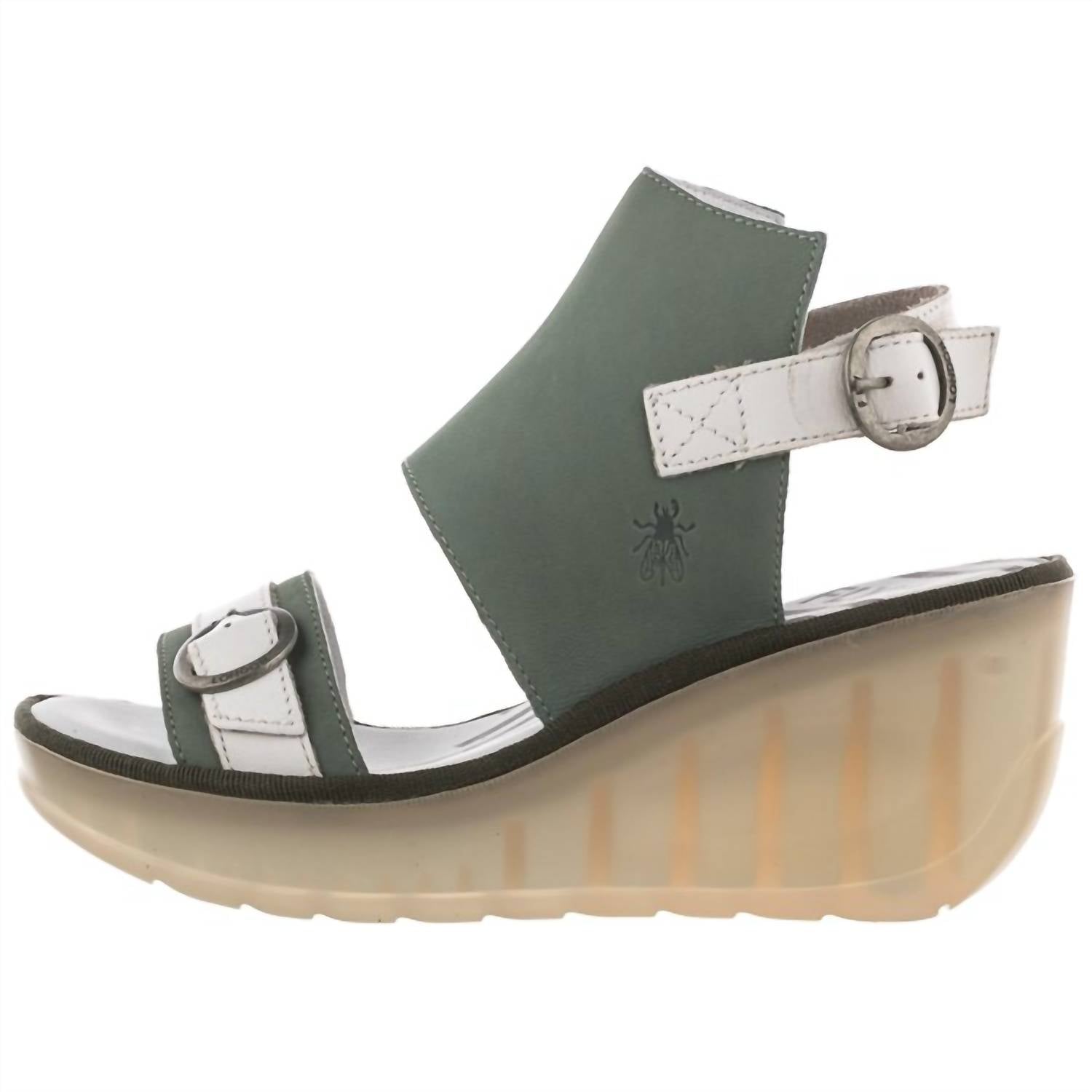 FLY LONDON Women's Jeno Sandal in jade - women's sandal - detail view