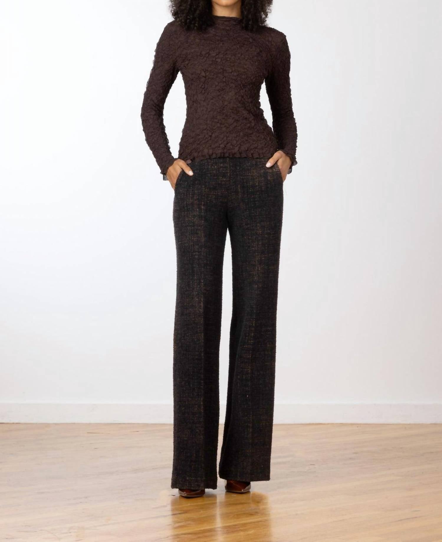Avenue Montaigne - Women's Carla Velvet Boucle Pants