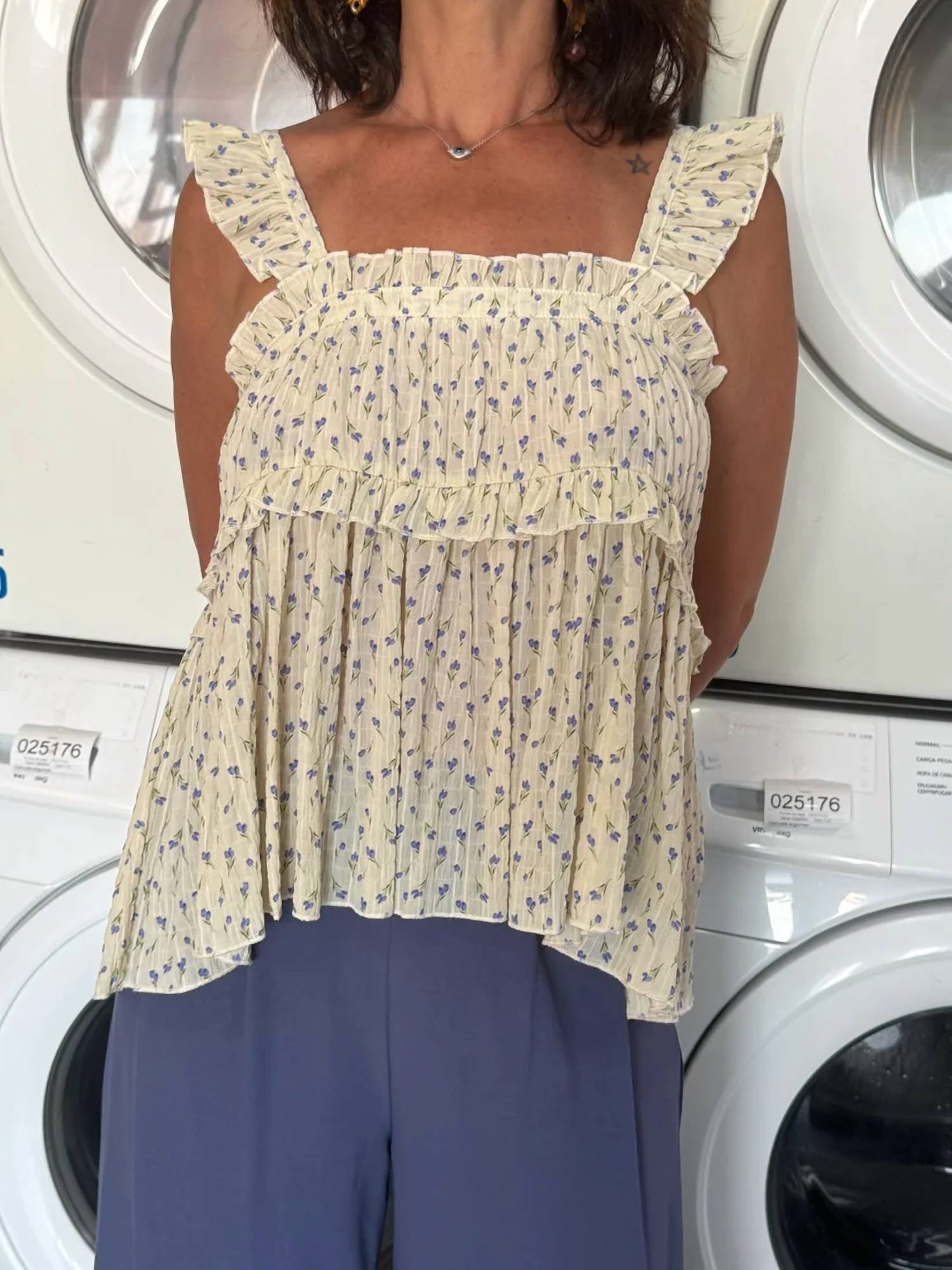 By Together - Ruffled Print Tank Top