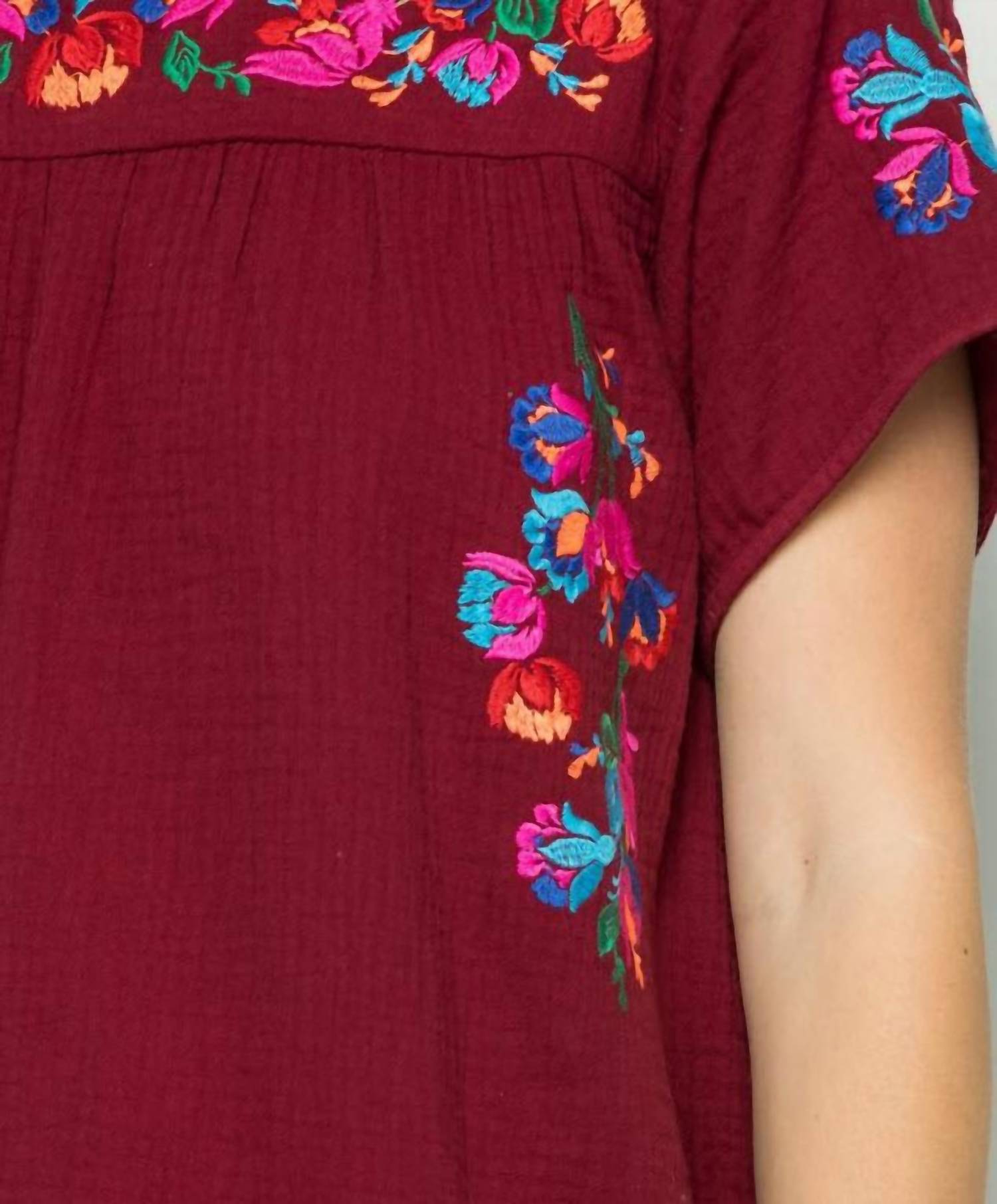 See And Be Seen - On The Border Embroidered Top