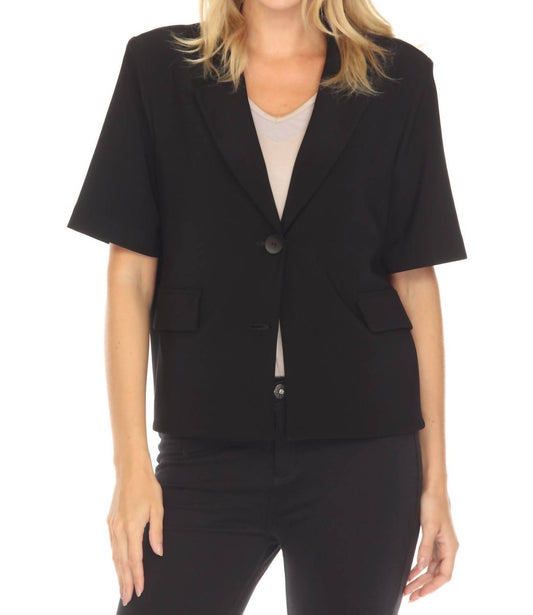 Joseph Ribkoff - Short Sleeve V-neck Blazer