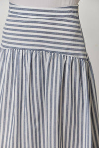 Polagram - Striped Cotton Midi Skirt