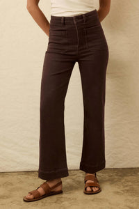 Faherty Stretch Terry Patch Pocket Ankle Pant in northern brown - women's pants - alternate view