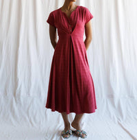Downeast - Short Sleeve Inverted Pleat Midi Length Knit Dress