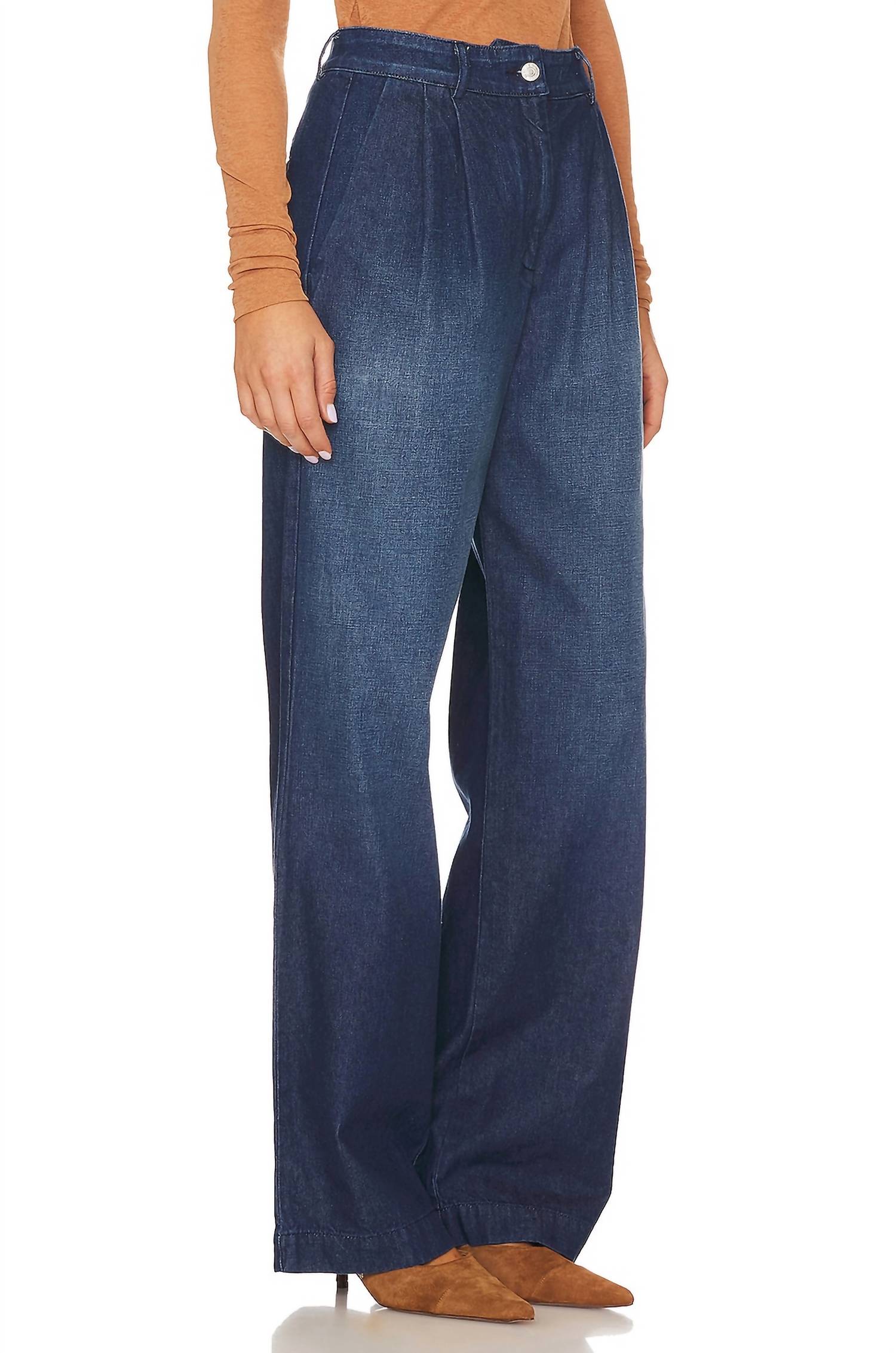 Eb Denim - Swan Pleated Wide Leg Denim Trousers