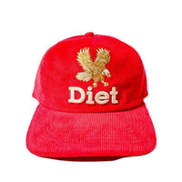 Diet Starts Monday Men's Eagle Corduroy Hat in red - men's hat
