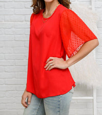 Now N Forever - Round Neckline Short Sleeve Blouse