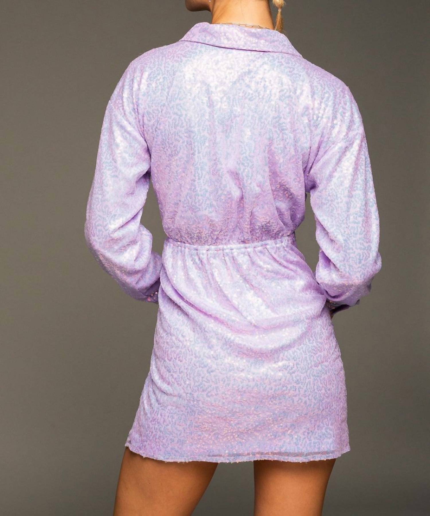 Le Lis - Sequin Shirt Dress