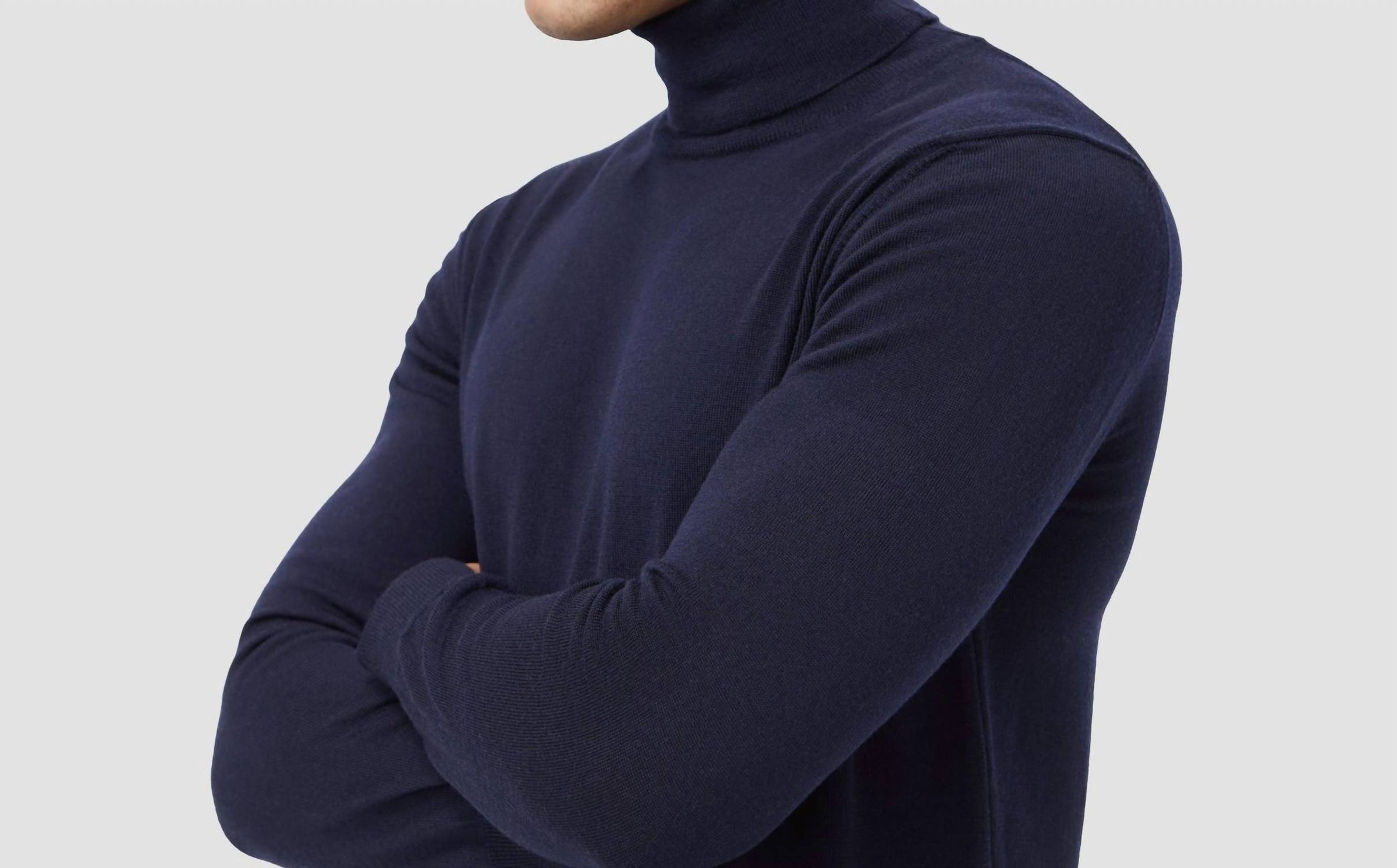 Bugatchi Uomo Super Merino Wool Turtleneck Sweater in midnight - men's sweater - view 4