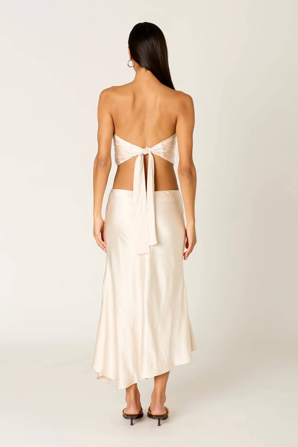 Nia - Beatrice Satin Midi Skirt