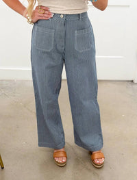 Entro - Coastal Lines Striped Pants