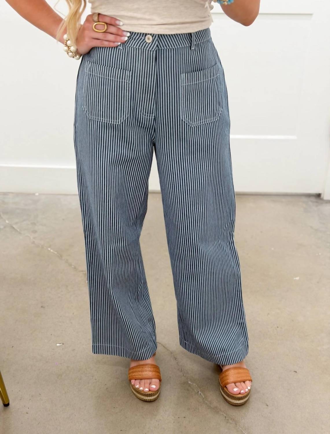Entro - Coastal Lines Striped Pants