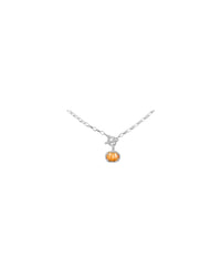 Kendra Scott Women's Pumpkin Link And Chain Necklace in silver orange mother of pearl 1 - women's jewelry - alternate view