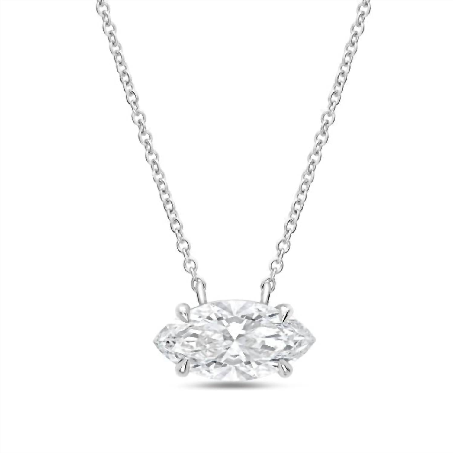 Diana M Jewels - Women's Marquise Lab-grown Diamond Pendant Necklace (15.00 Ct) - Grand