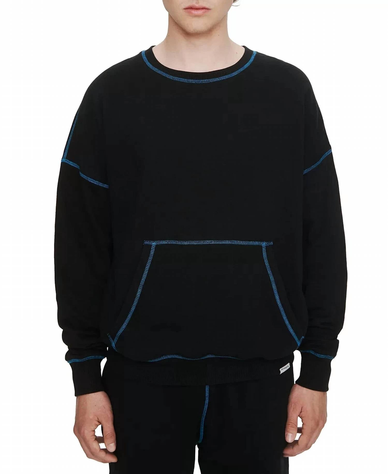 Eleven Paris - Contrast Seams Fleece Sweatshirt