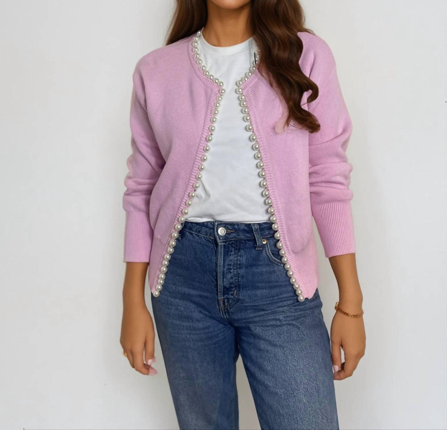 Self-Same - Charlotte Pearl Detail Cardigan