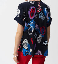 Joseph Ribkoff - Doodle Print Boxy Top
