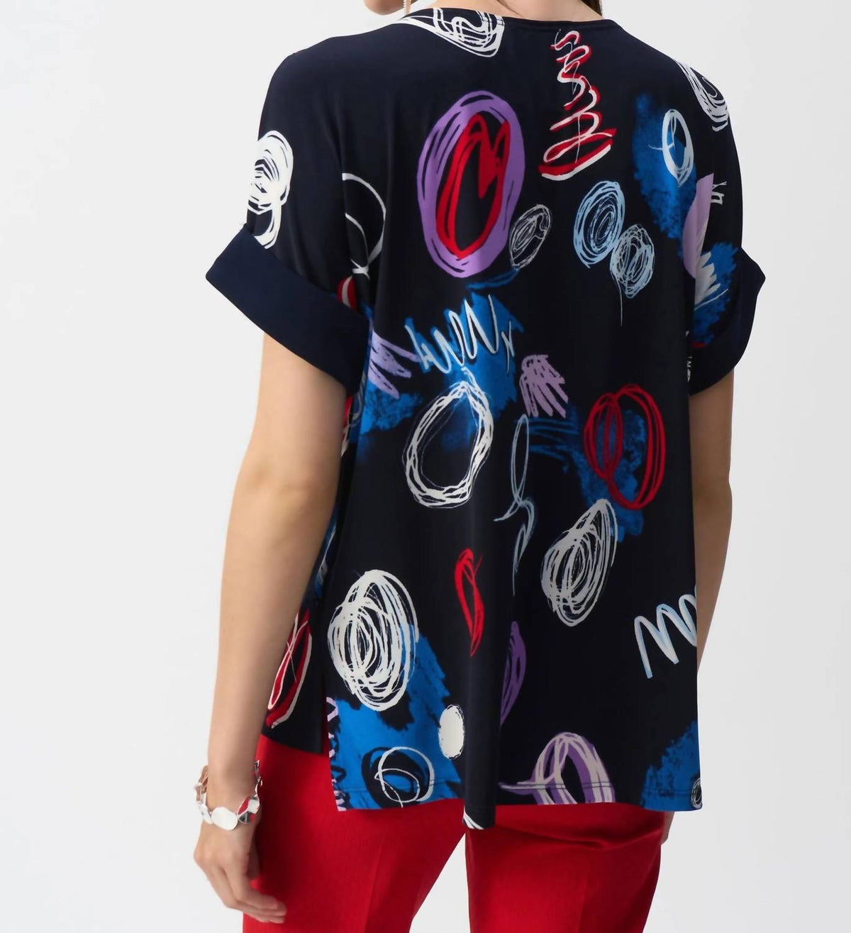 Joseph Ribkoff - Doodle Print Boxy Top