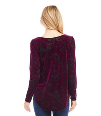 Karen Kane - Weslee Velvet Burnout Shirttail Top