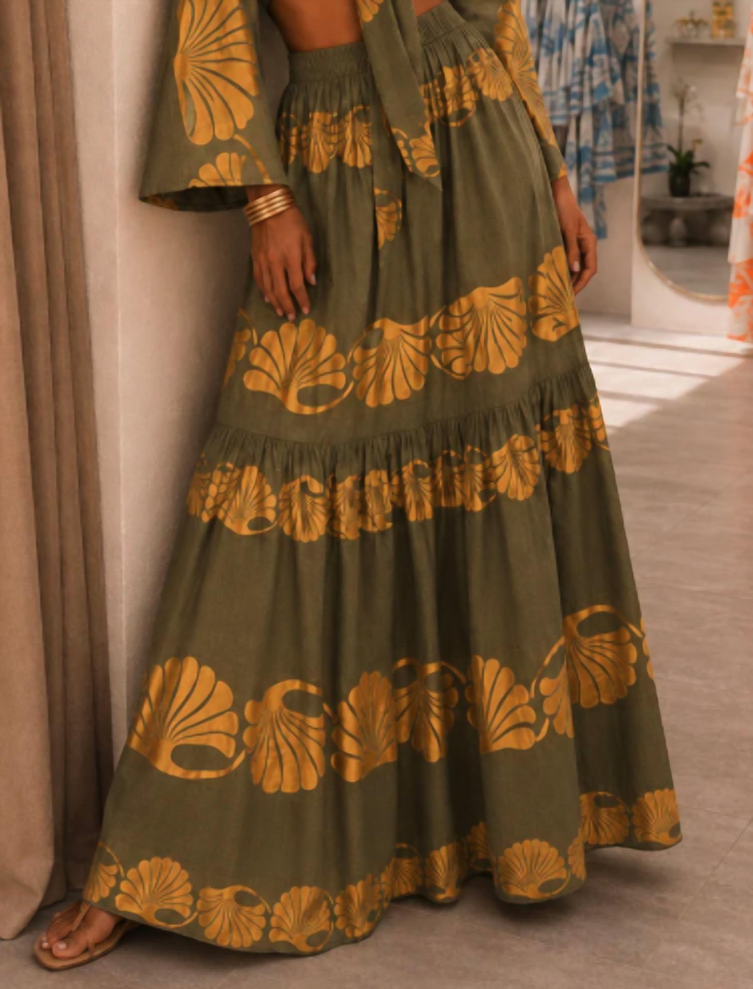 Mystery Resort - Seashell Dreams Maxi Skirt Set
