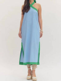 Entro - Criss Cross Halter Midi Dress