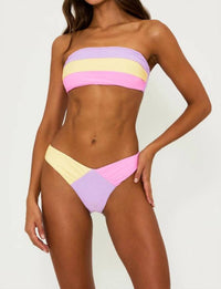 Beach Riot Victoria Bikini Bottoms in sublime spring colorblock - women's swimwear