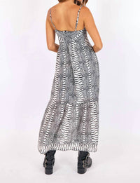 SAGE THE LABEL Urban Jungle Maxi Dress in black multi - women's dress - alternate view