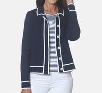 J'Envie/Eli Trim Knit Jacket in navy - women's jacket