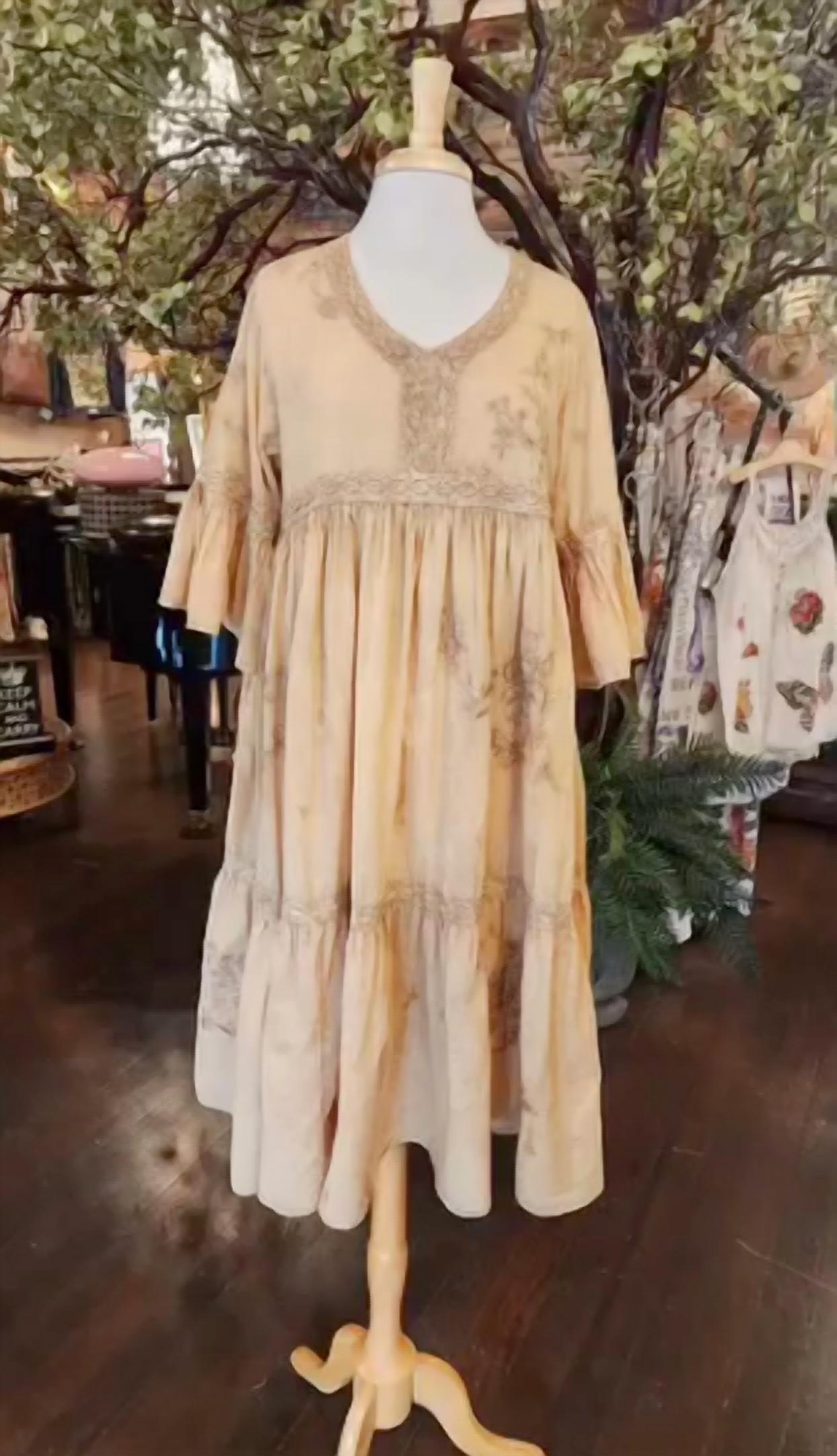 Paperlace - Women's Embroidered Tier Midi Dress