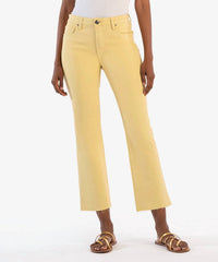 KUT FROM THE KLOTH Kelsey High Rise Ankle Flare Jeans in lemon - women's jeans