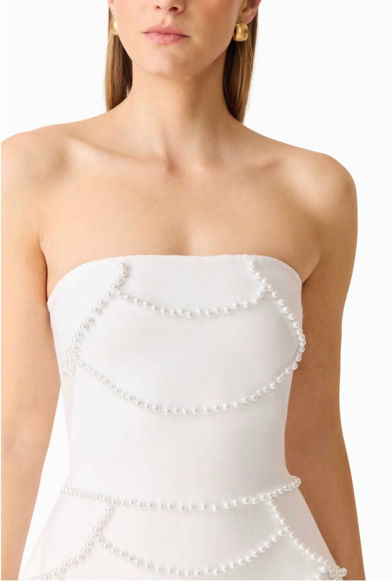 ELLIATT Lucine Pearl Mini Dress in white - women's dress - view 4