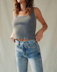 Amo - Crop Rib Tank Top